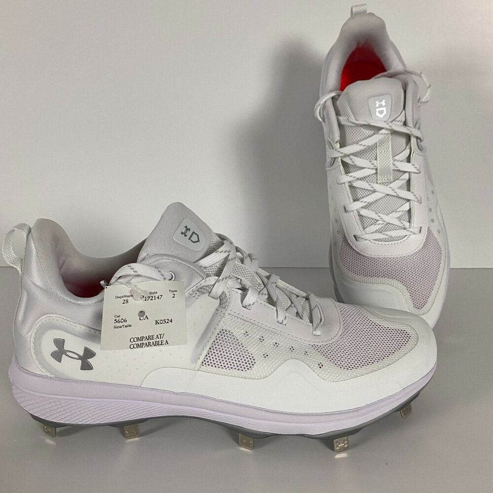 Under Armour Clyde Metal Softball Cleats Women's Size 11 White 30224328-100 New